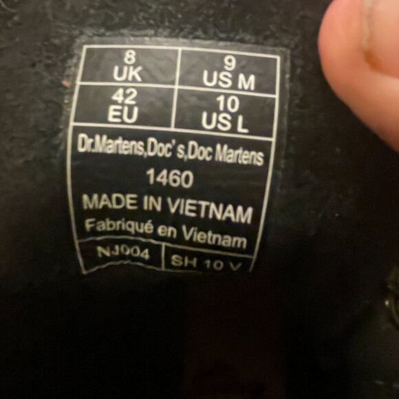 Dr. Martens 8 Eyelet Black Boots 10US Ladies, 42 EU - Picture 6 of 6